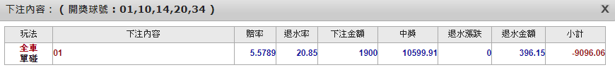 super六合彩-半車注單計算